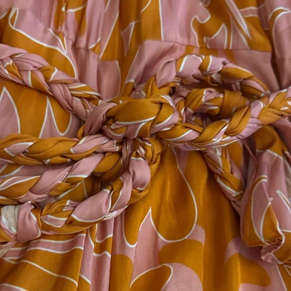 Floral Pink and Orange Women's Dress - Picture 3 of 4